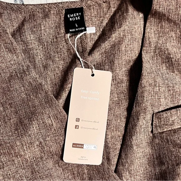 NWT Emery Rose Two Piece/ Brown Vest and Pants Set Size L - Picture 5 of 16